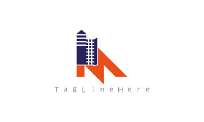 Real Estate M latter Logo House Logo Design .
