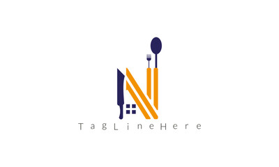 Restaurant logo with N Latter Design