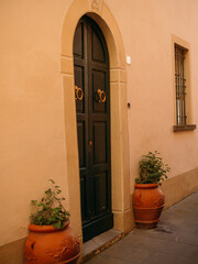 Fototapeta na wymiar Old street door in Italy
