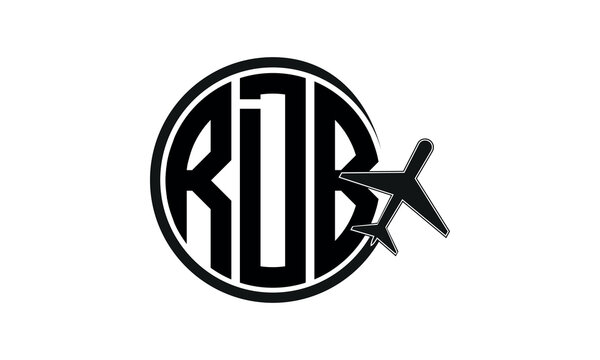 RDB three initial letter circle tour & travel agency logo design vector template. hajj Umrah agency, abstract, wordmark, business, monogram, minimalist, brand, company, flat, tourism agency, tourist