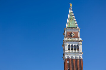 Fototapeta na wymiar Campanile of San Marco - St. Mark on the Famous Square of Venice, Italy