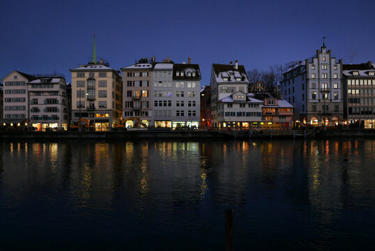 night view of Zurich Switzerland