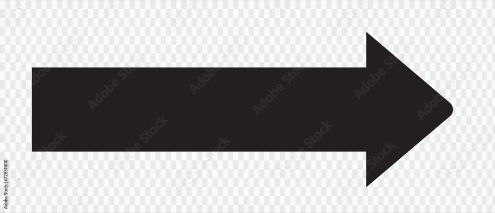 Poster black arrow to the right . vector, isolated. black arrow isolated on transparency background