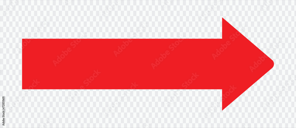 Poster red arrow to the right . vector, isolated. red arrow isolated on transparency background