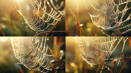 spider web in the morning - Powered by Adobe