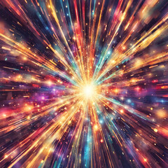 Obraz premium explosion of rainbow color lights, abstract background
