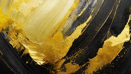 abstract acrylic painting in golden and black for background image