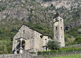Fototapeta na wymiar Romanesque Church in Biasca , Switzerland