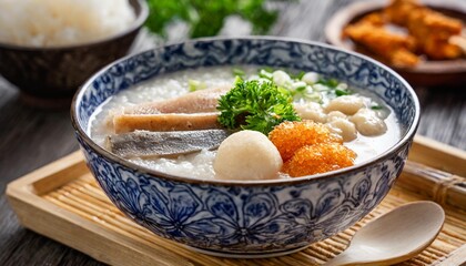 taiwanese congee with milkfish belly and milkfish balls