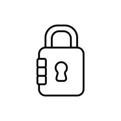 Padlock outline icons, minimalist vector illustration ,simple transparent graphic element .Isolated on white background