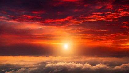 Naklejka na ściany i meble abstract dark red background dramatic red sky red sunset with clouds fantastic sunset background with copy space for design