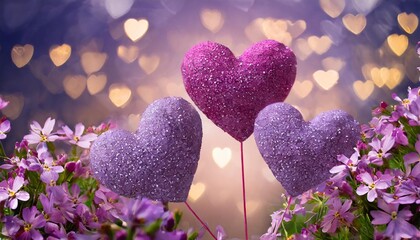 abstract purple and lilac background with hearts concept mother s day valentine s day birthday...