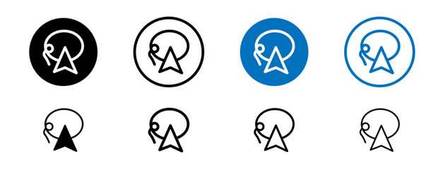 Lasso Tool Line Icon Set. Technology Polygonal Art Graphic Design Symbol in black and blue color.