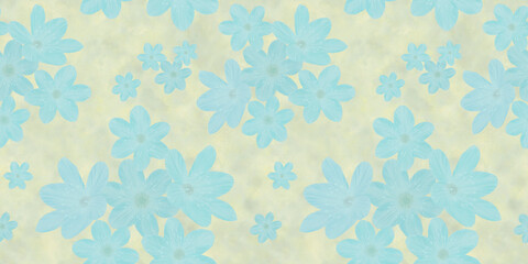 Fototapeta premium Seamless floral pattern. Delicate abstract watercolor background in digital processing, for textiles, packaging, wallpaper