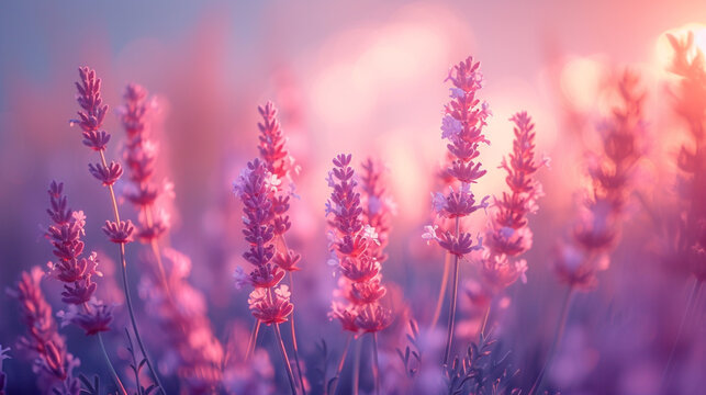 Subtle gradients of lavender and apricot interlace in a delicate dance, portraying a tranquil twilight ambiance. 