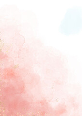 Abstract pink watercolor  art background Watercolour brush strokes. Hand drawn illustration for Valentines Day or card templates for greetings or invitations .