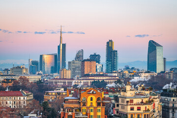 Milan, Italy Financial District Skyline - 728520238