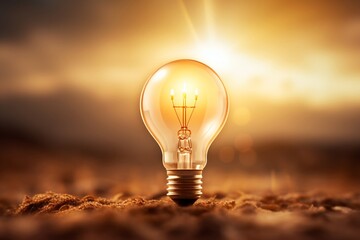 Light bulb on dark background. Template Edison retro light bulb is glowing in the dark. Isolated on a transparent background. Generative AI. - obrazy, fototapety, plakaty
