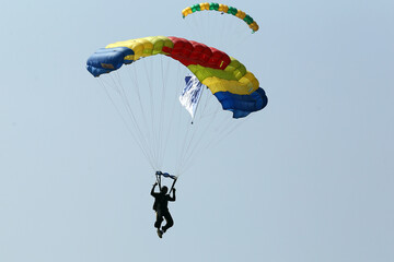 paragliding in the sky