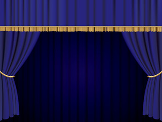 青い舞台幕の背景