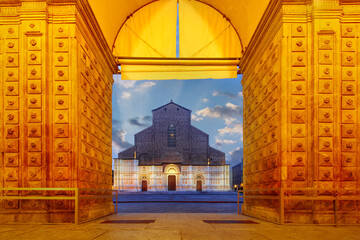 Bologna, Italy at the Basilica of San Petronio