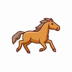 Cartoon logo of a vector captivating horse, animal nature icon isolated premium.