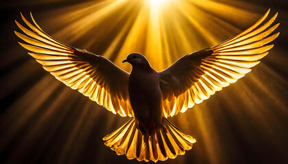 Dove as holy spirit symbol - obrazy, fototapety, plakaty