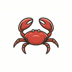 Cartoonish logo of vector crab design, unique and eye-catching.