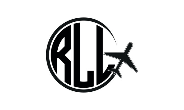 RLL three initial letter circle tour & travel agency logo design vector template. hajj Umrah agency, abstract, wordmark, business, monogram, minimalist, brand, company, flat, tourism agency, tourist