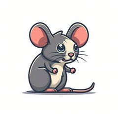 Geometric icon of a vector amusing mouse cartoon, animal nature icon isolated premium.