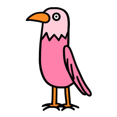 cartoon parrot on white