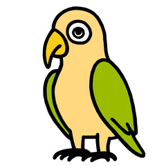 cartoon parrot on white