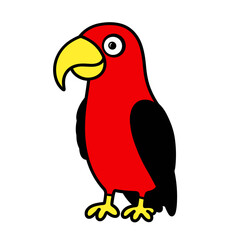 cartoon parrot on white