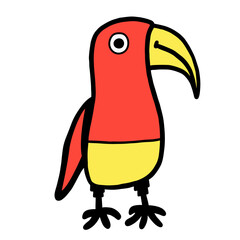 cartoon parrot on white