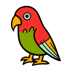 cartoon parrot on white