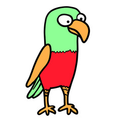cartoon parrot on white