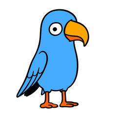 cartoon parrot on white
