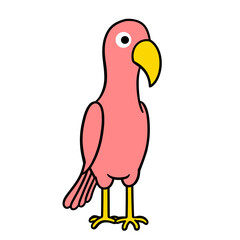 cartoon parrot on white
