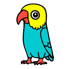 cartoon parrot on white