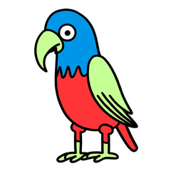 cartoon parrot on white