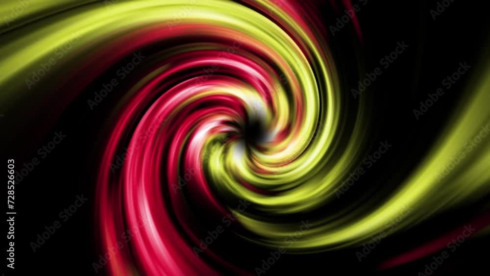 Poster glowing red and yellow light ray abstract twisting tunnel motion, abstract rotating spiral pattern s