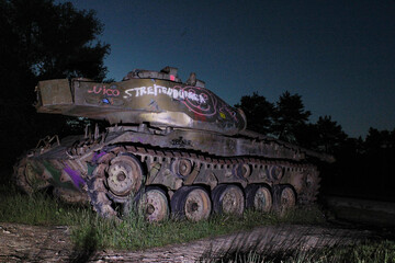 Abandoned tank of the world war II