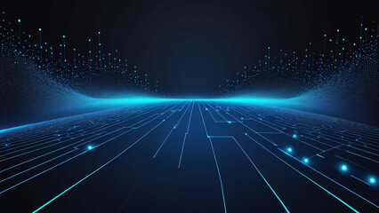 Abstract glowing particles wave. Futuristic technology style background