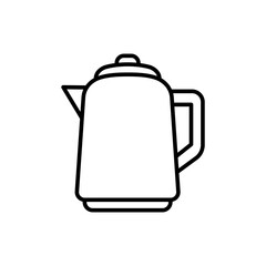 Teapot outline icons, minimalist vector illustration ,simple transparent graphic element .Isolated on white background