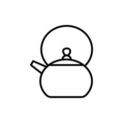 Teapot outline icons, minimalist vector illustration ,simple transparent graphic element .Isolated on white background