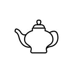 Teapot outline icons, minimalist vector illustration ,simple transparent graphic element .Isolated on white background