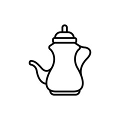 Teapot outline icons, minimalist vector illustration ,simple transparent graphic element .Isolated on white background