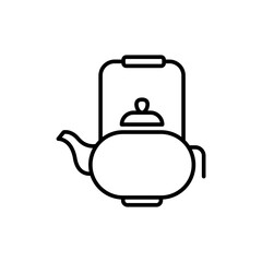 Teapot outline icons, minimalist vector illustration ,simple transparent graphic element .Isolated on white background