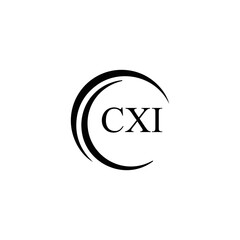  CXI logo. CXI set , C X I design. White CXI letter. CXI, C X I letter logo design. Initial letter CXI letter logo set, linked circle uppercase monogram logo. C X I letter logo vector design.