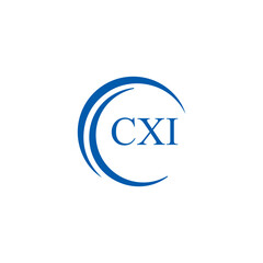  CXI logo. CXI set , C X I design. White CXI letter. CXI, C X I letter logo design. Initial letter CXI letter logo set, linked circle uppercase monogram logo. C X I letter logo vector design.